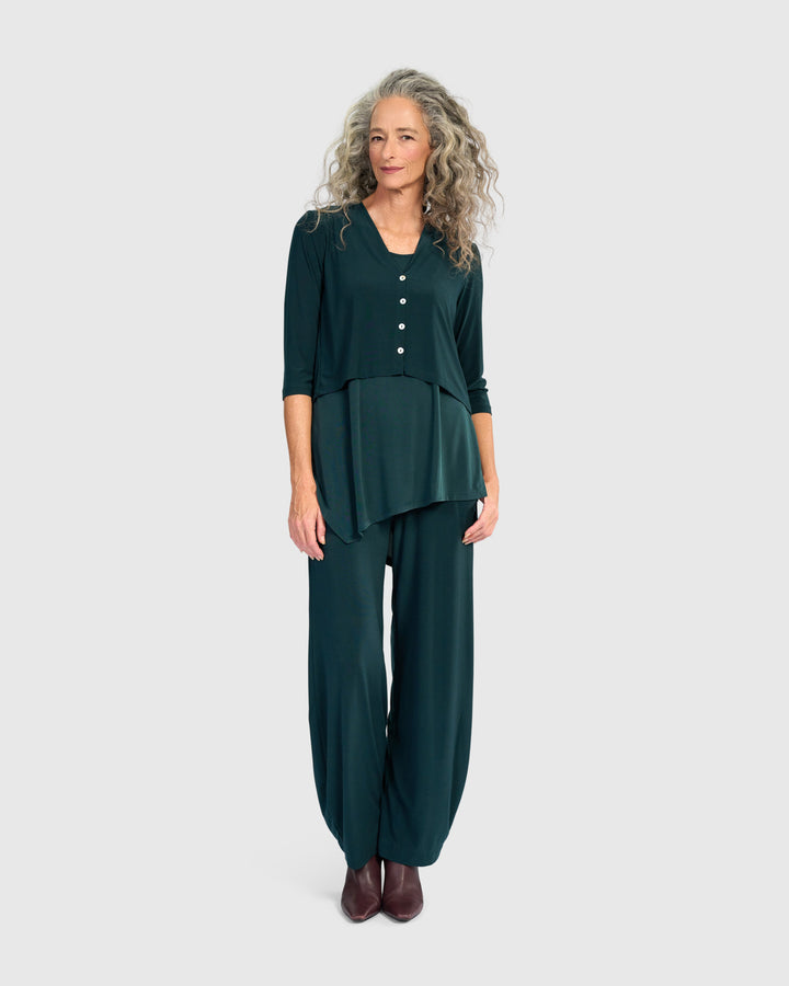 Essential Slinky Cropped Cardigan, Teal