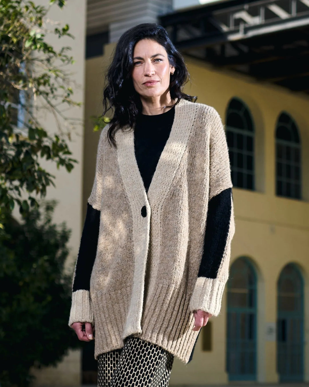 Beatnik Oversized Cardigan, Sand