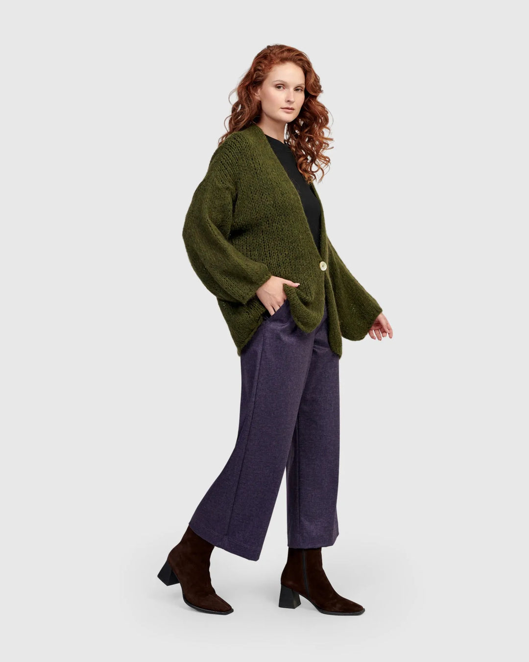 Edith Knit Cardigan, Forest