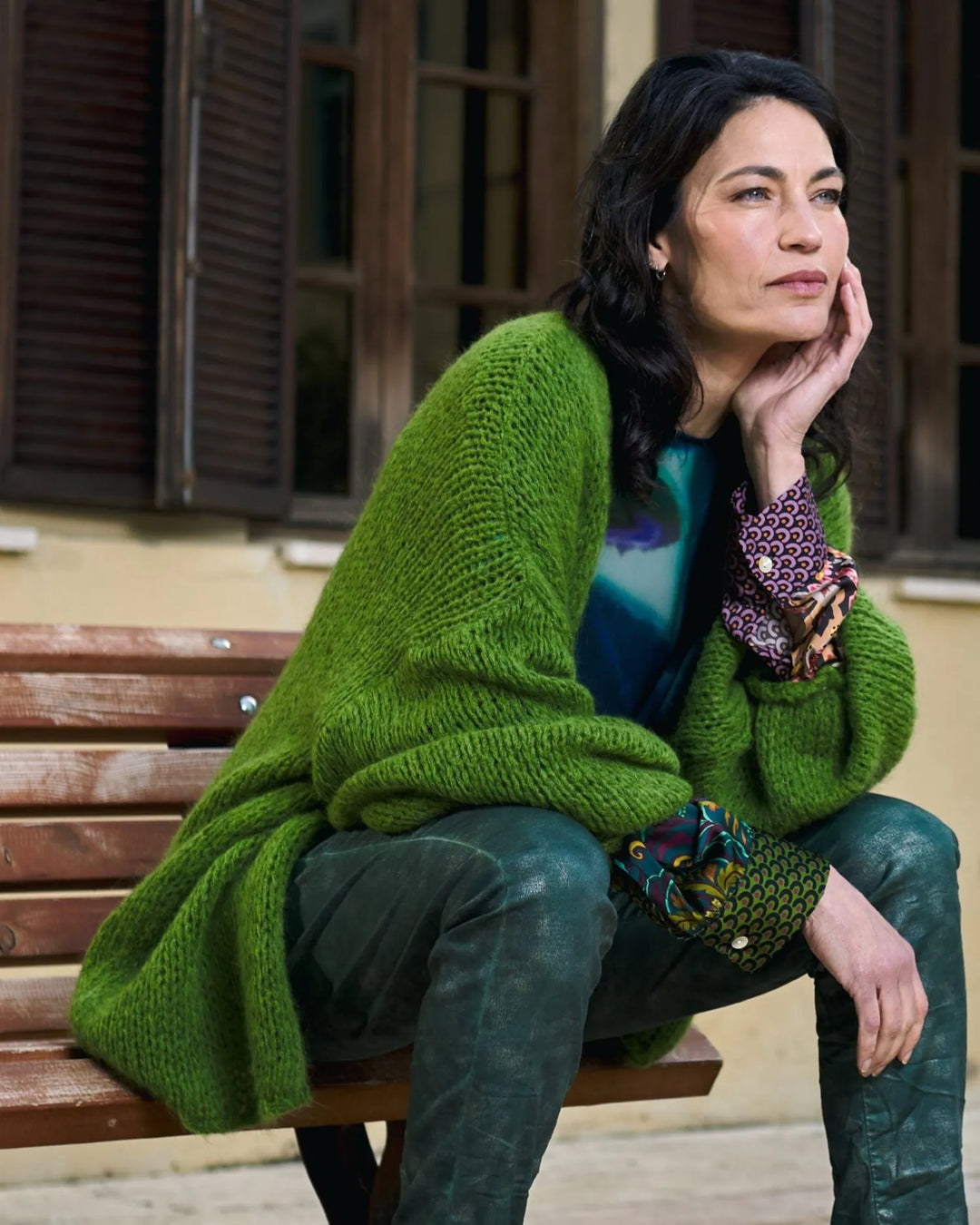 Edith Knit Cardigan, Green