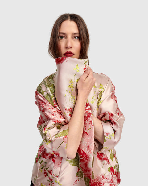 れみ　ACKA flower jacquard jacket Sakura Jacket, Roses – Alembika U.S.