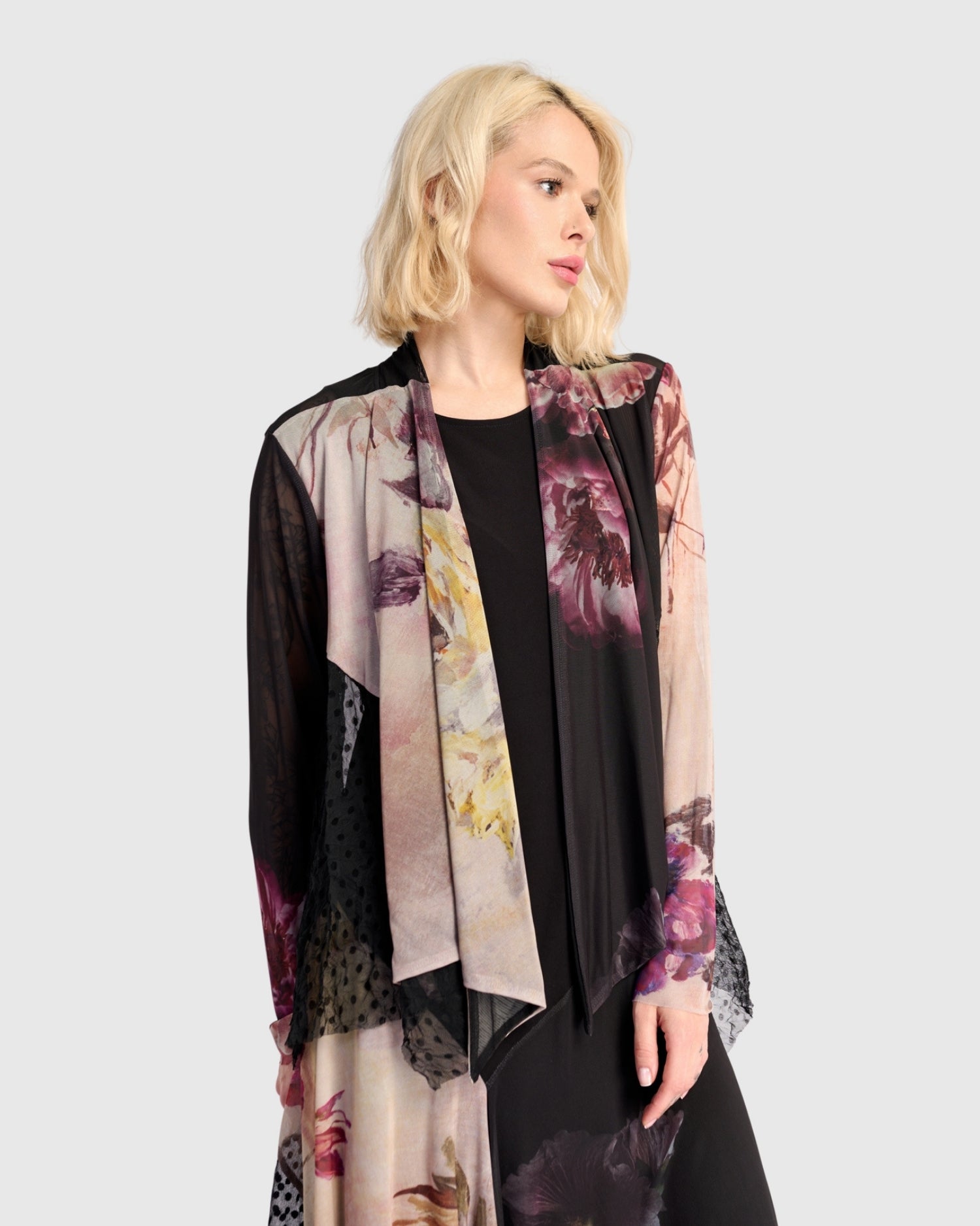 FLOWER MIX LACE SHEER JACKET FLOWER MIX LACE SHEER JACKET