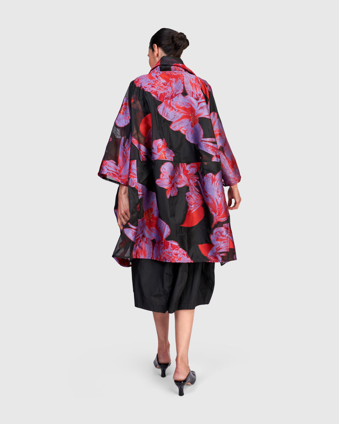 Yoru Cocoon Jacket, Red/Purple Floral
