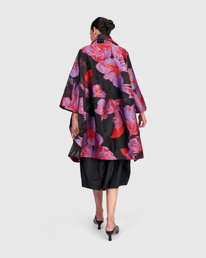 Yoru Cocoon Jacket, Red/Purple Floral