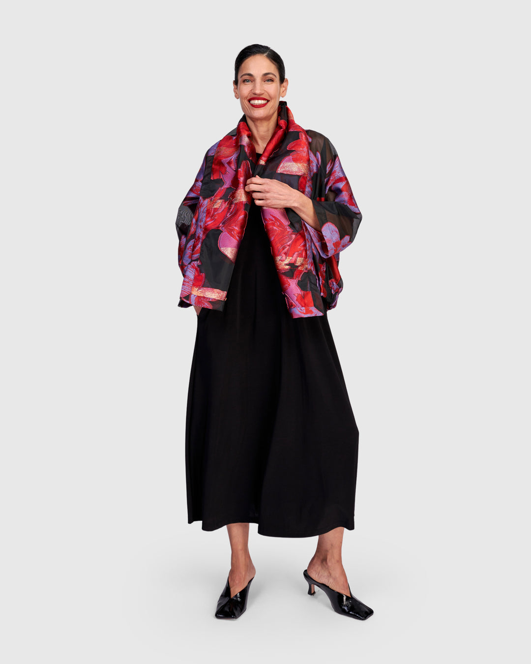 Toshi Cocktail Jacket, Red/Purple Floral