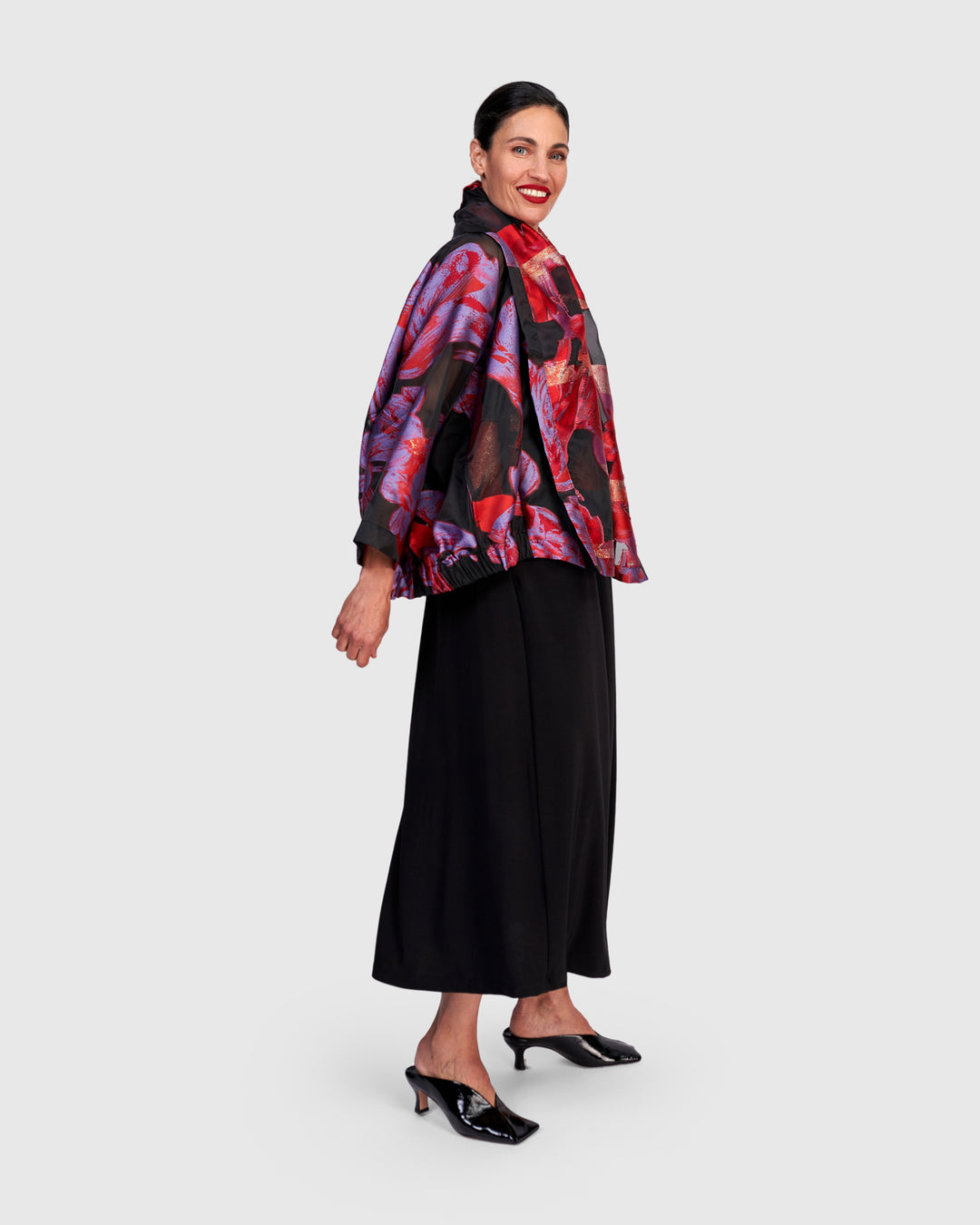 Toshi Cocktail Jacket, Red/Purple Floral