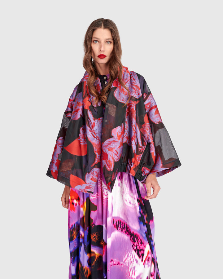 Toshi Cocktail Jacket, Red/Purple Floral