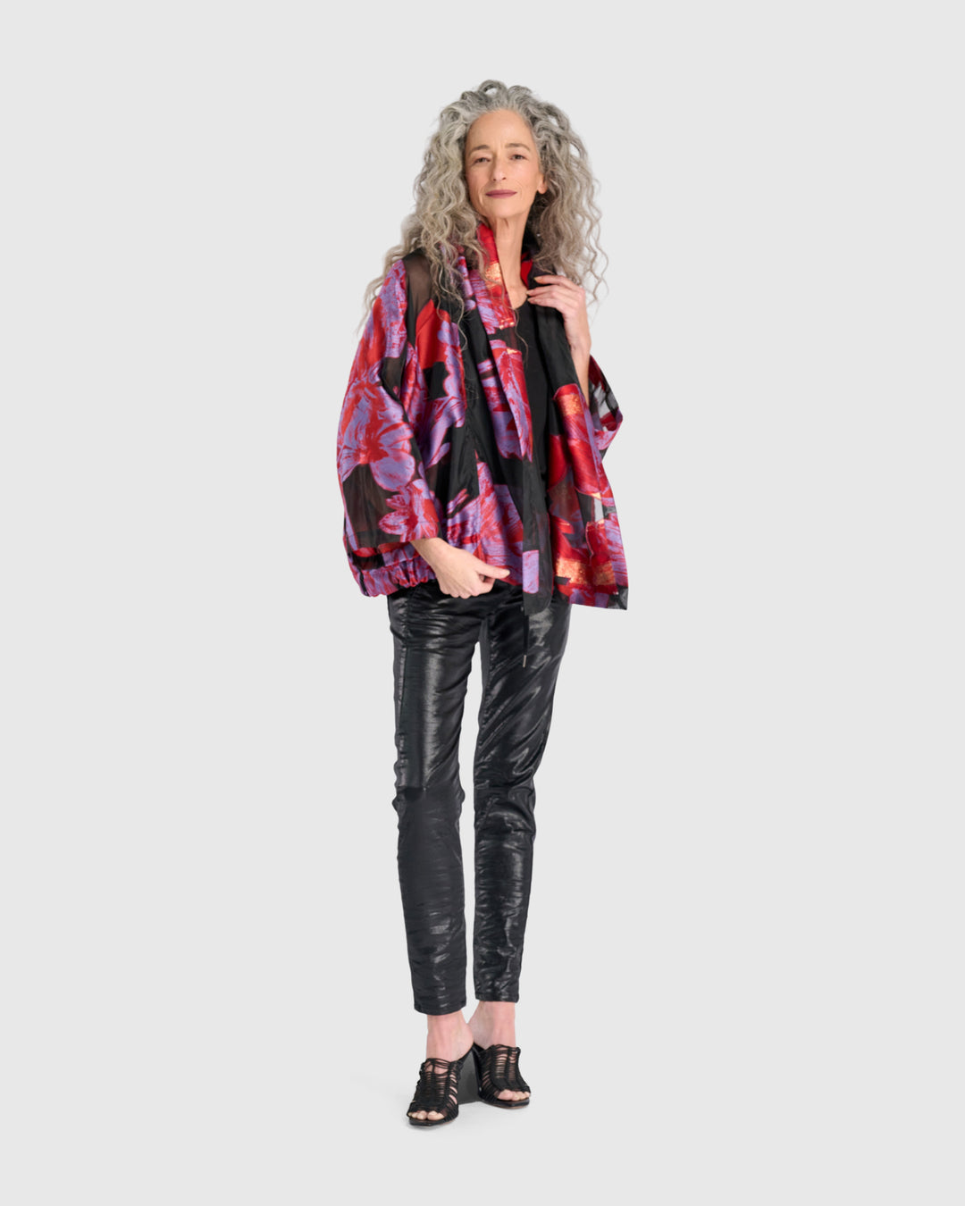 Toshi Cocktail Jacket, Red/Purple Floral