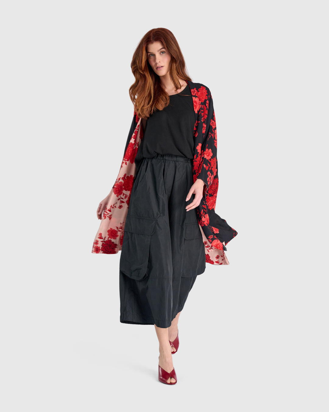 Urban Swish Wide Cargo Pants, Black