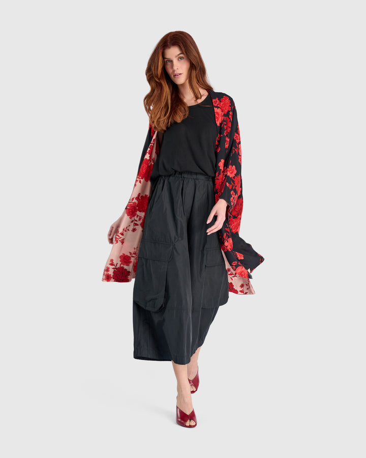 Urban Swish Wide Cargo Pants, Black