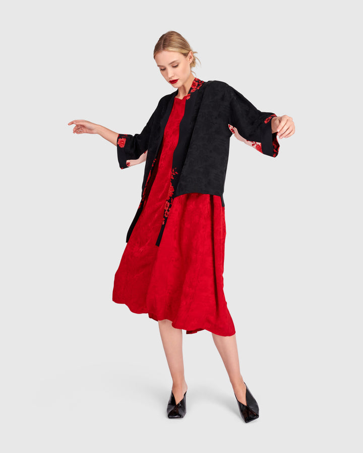 Boudoir Jacket, Black Jacquard