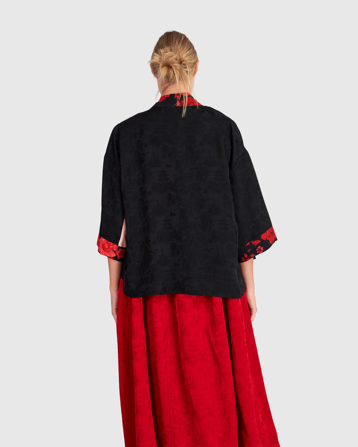 Boudoir Jacket, Black Jacquard