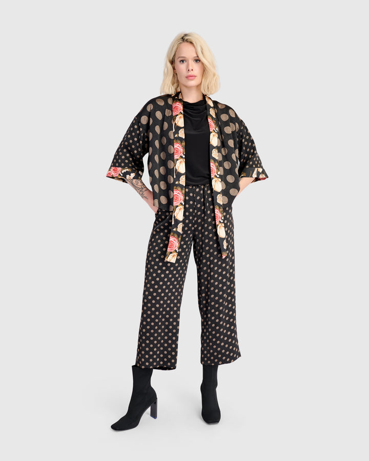 Boudoir Jacket, Black/Bronze Dots