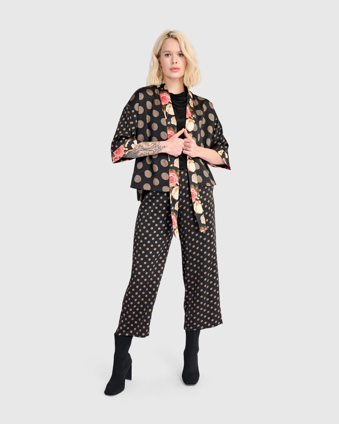 Boudoir Jacket, Black/Bronze Dots