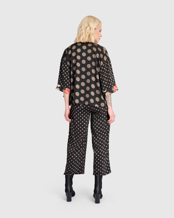 Boudoir Jacket, Black/Bronze Dots