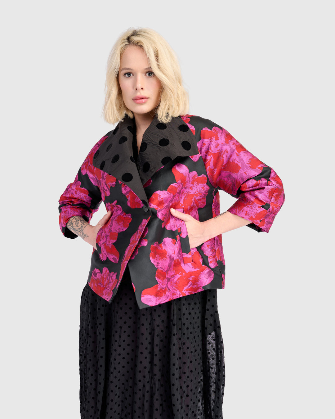 Cherie Cocktail Jacket, Pink Floral