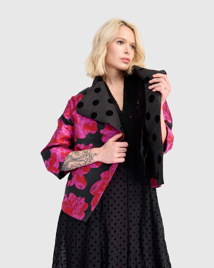 Cherie Cocktail Jacket, Pink Floral