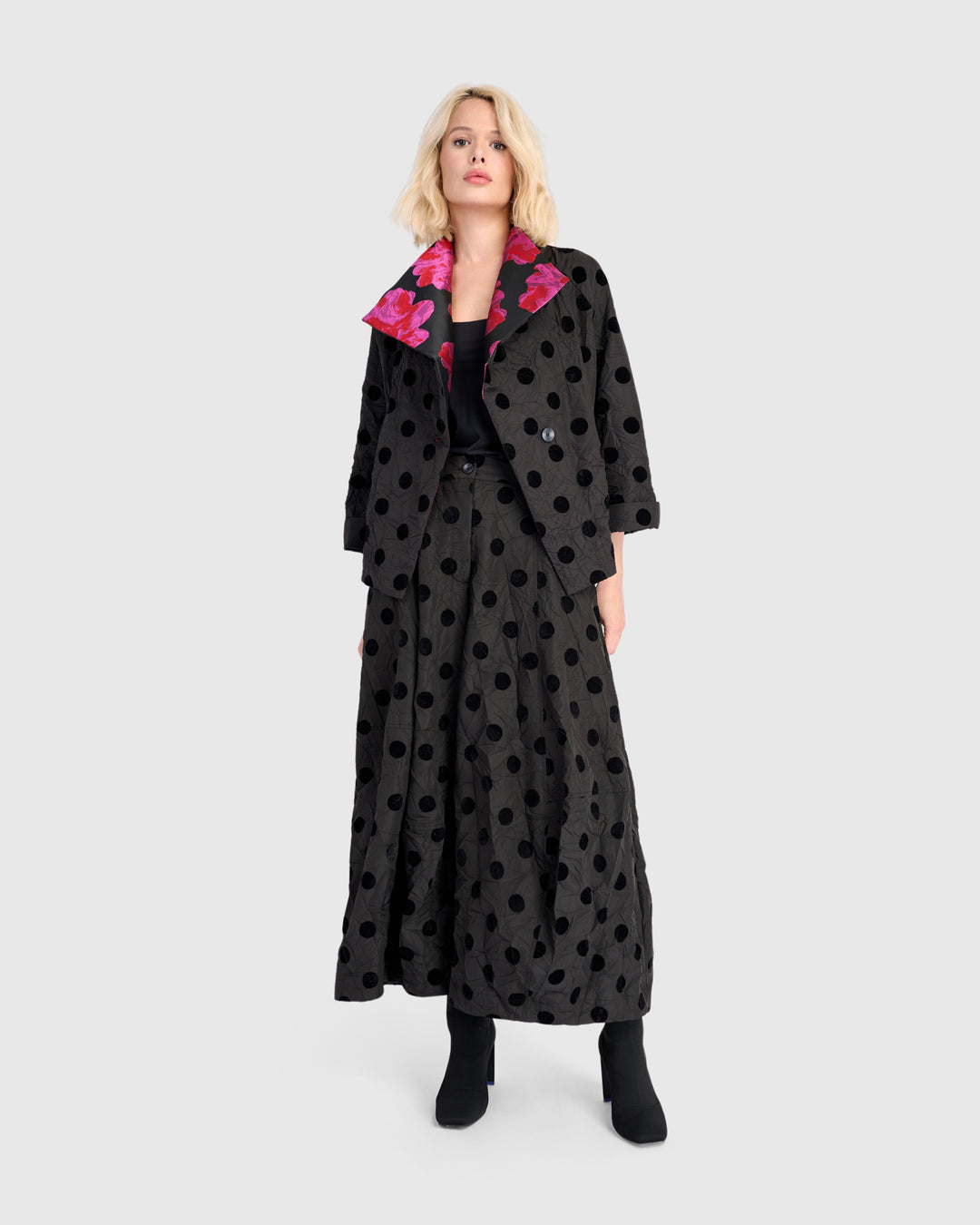 Cherie Cocktail Jacket, Black Dots