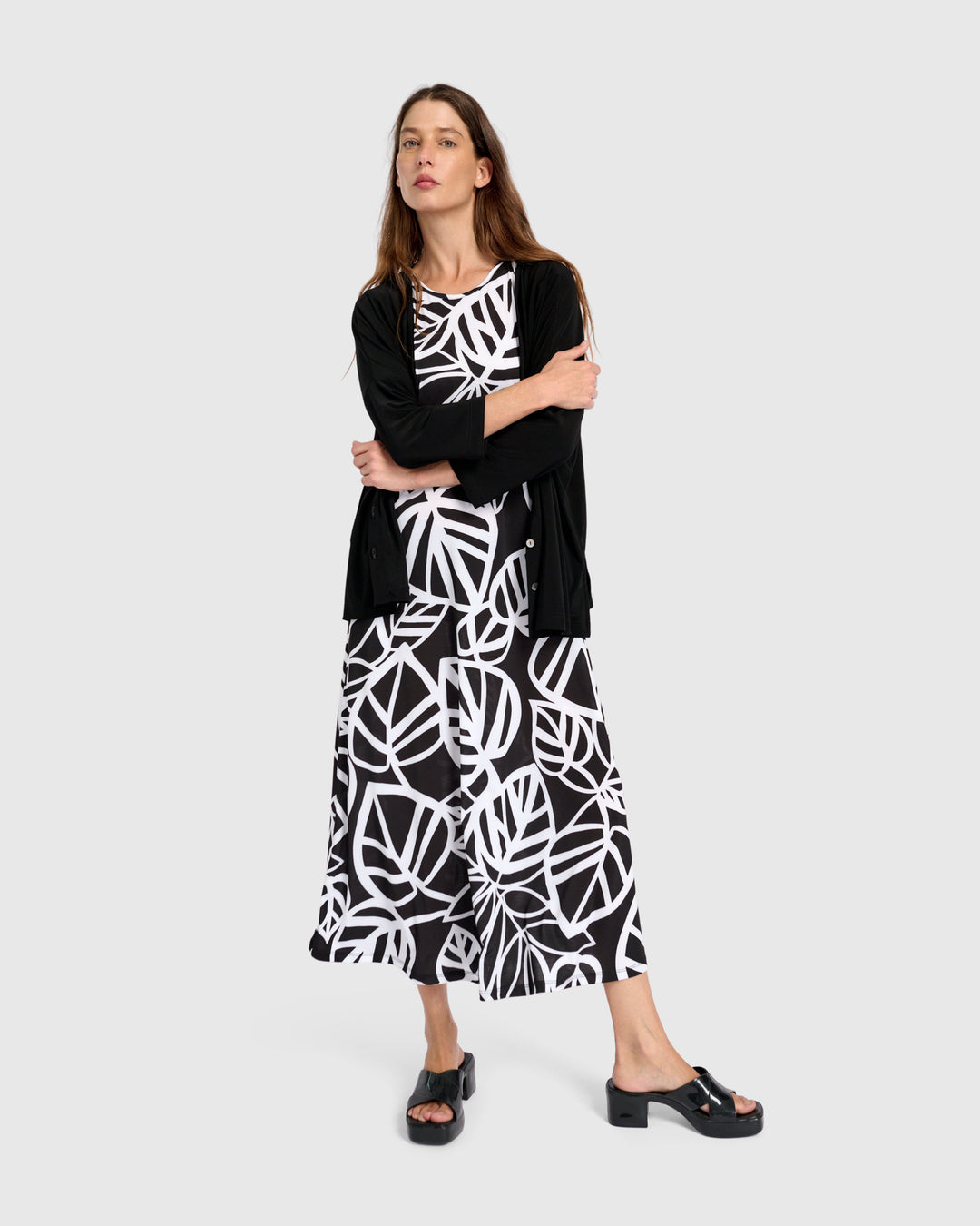 Fronda A-line Midi Dress, Mono
