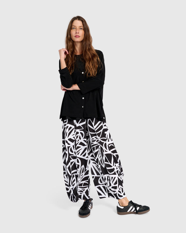 Essential Relaxed Crop Cardigan, Black