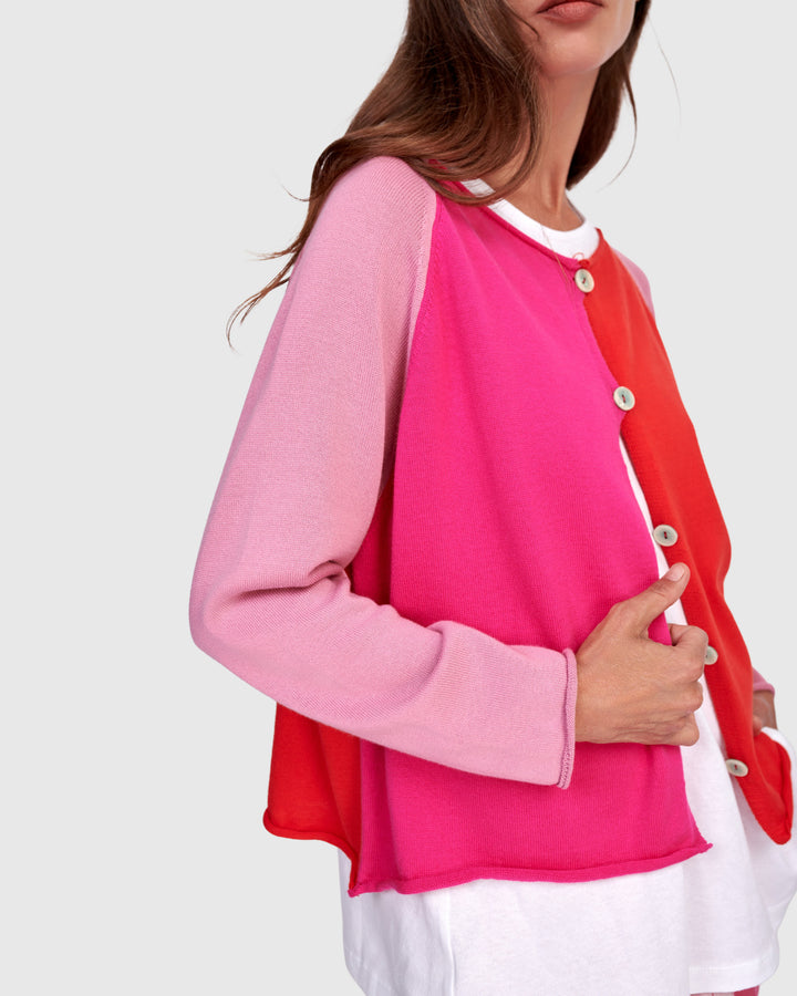 Seashell Cardigan, Magenta