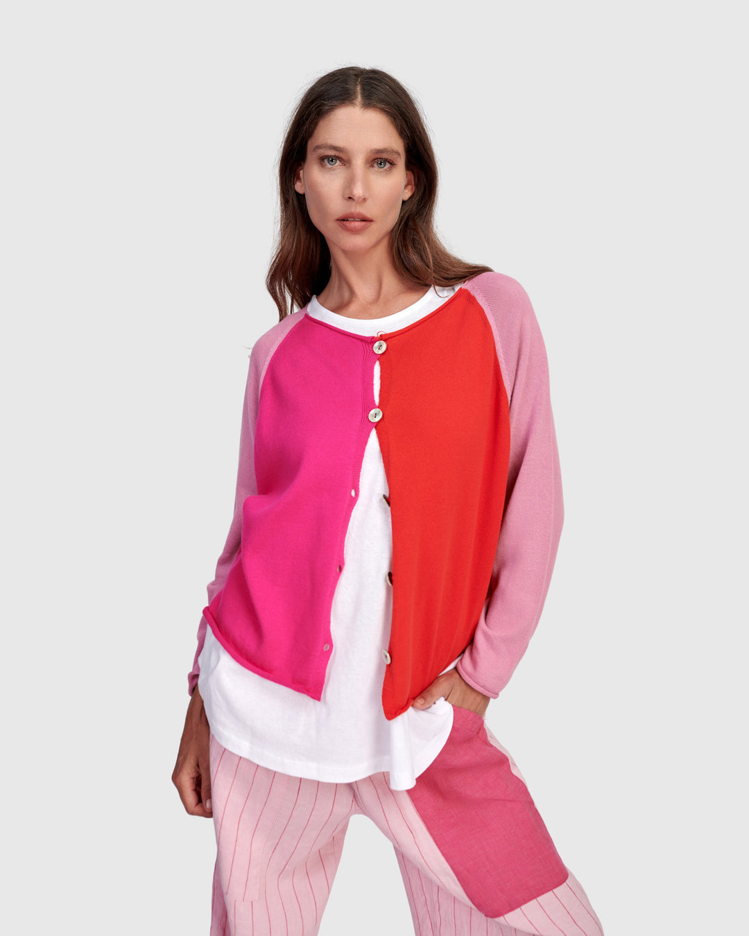 Seashell Cardigan, Magenta