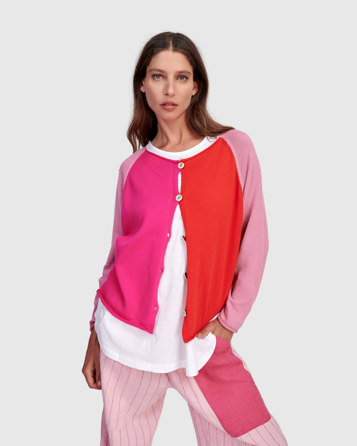 Seashell Cardigan, Magenta