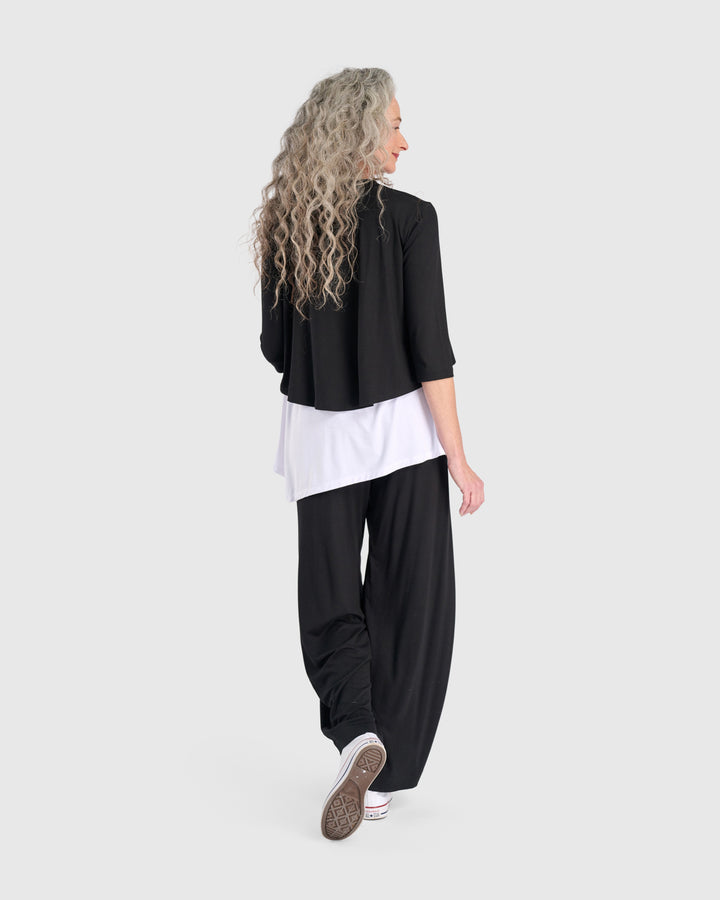 Essential Crop Cardigan, Black