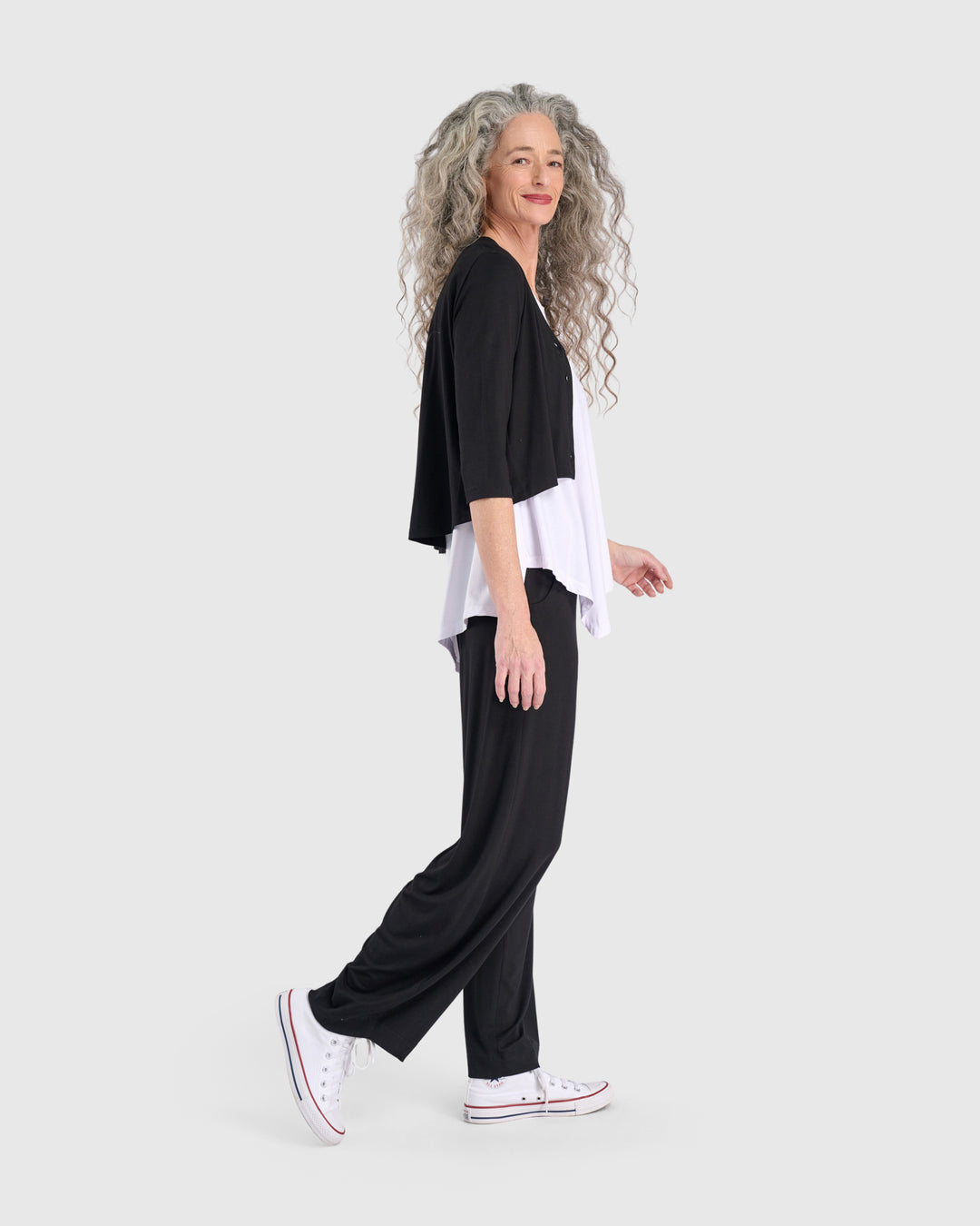 Essential Point Hem Tank Top, White