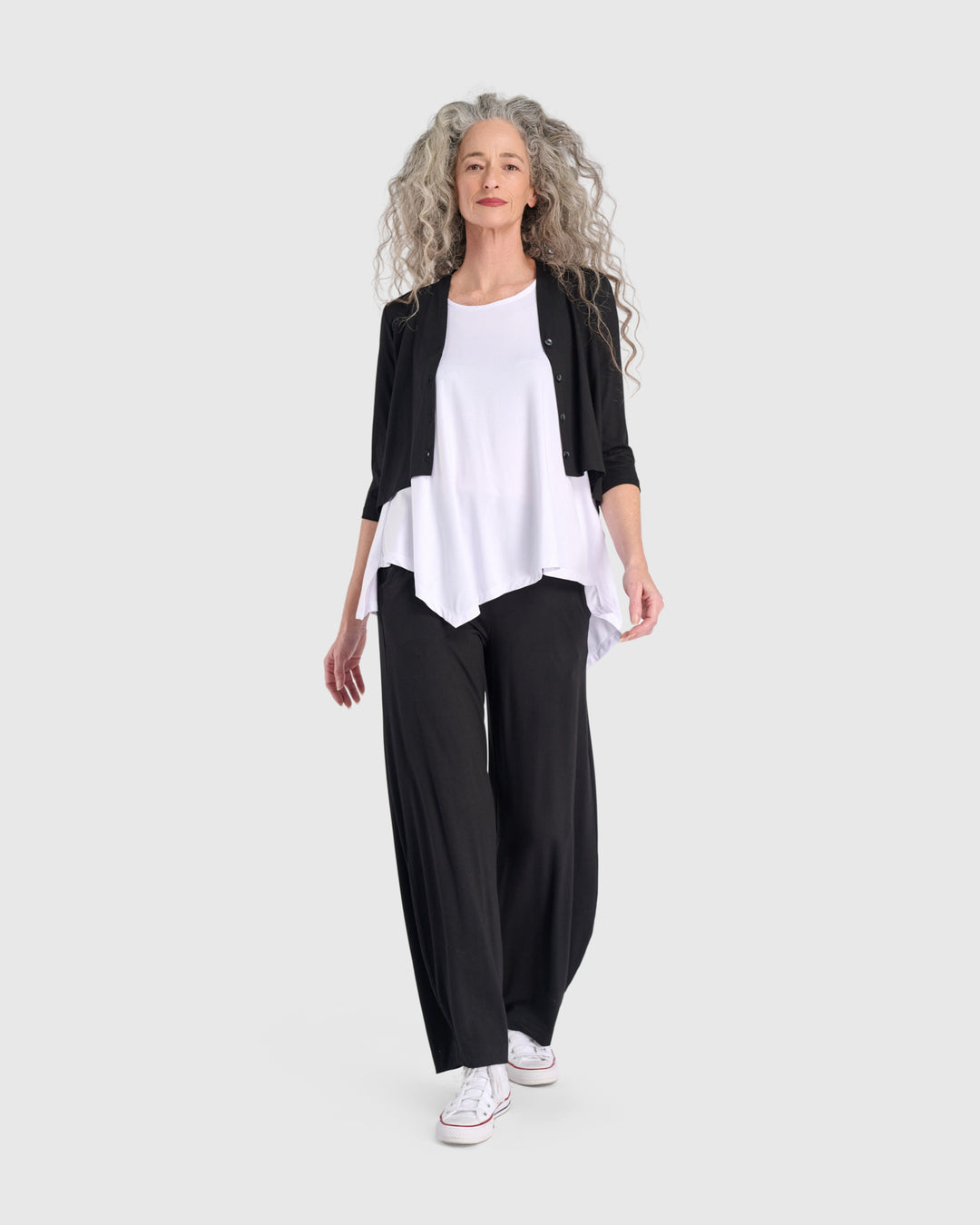 Essential Point Hem Tank Top, White