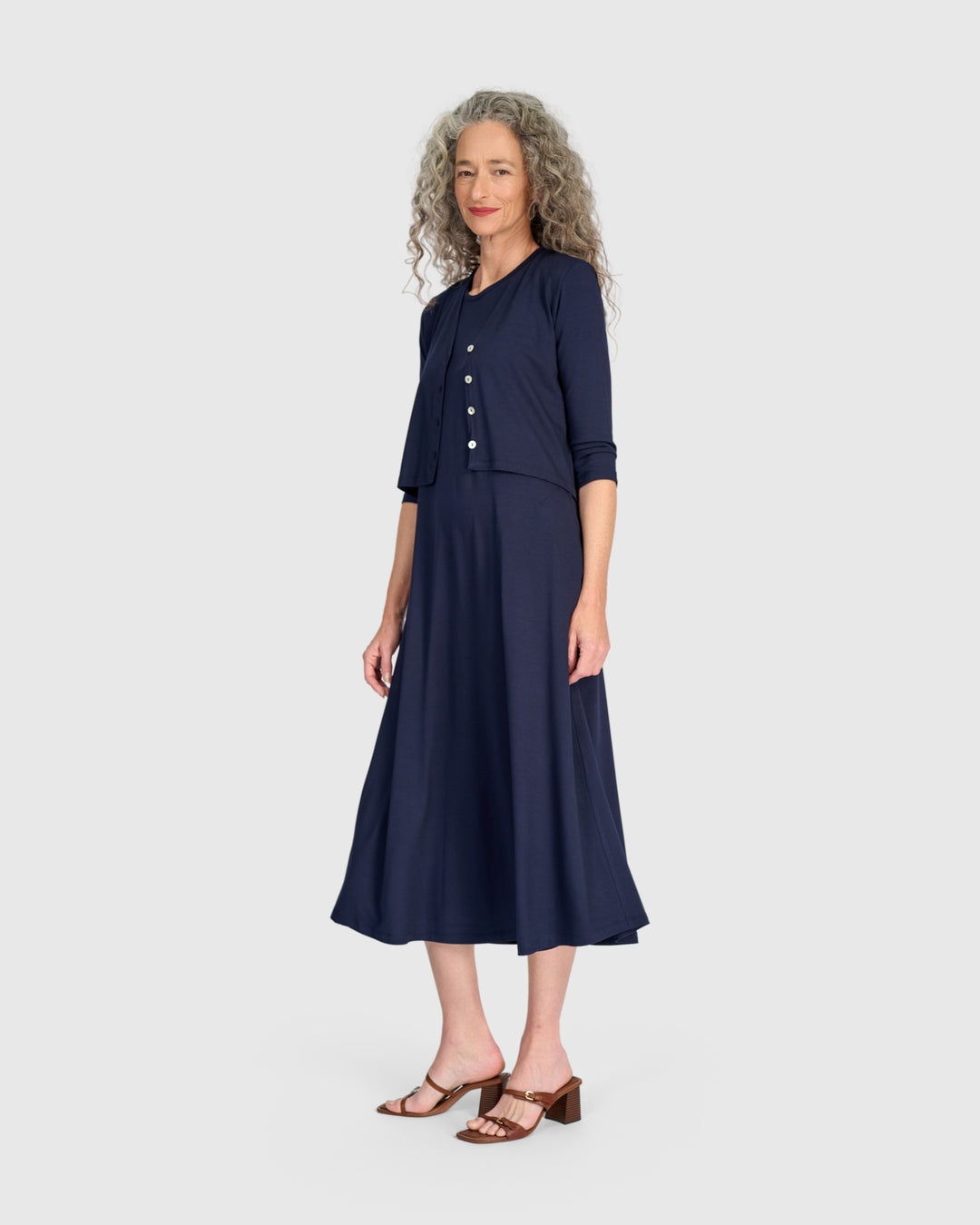 Essential Sleeveless A-line Dress, NAVY Essential Sleeveless A-line Dress, NAVY