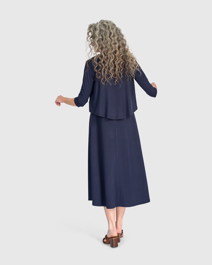 Essential Crop Cardigan, Navy