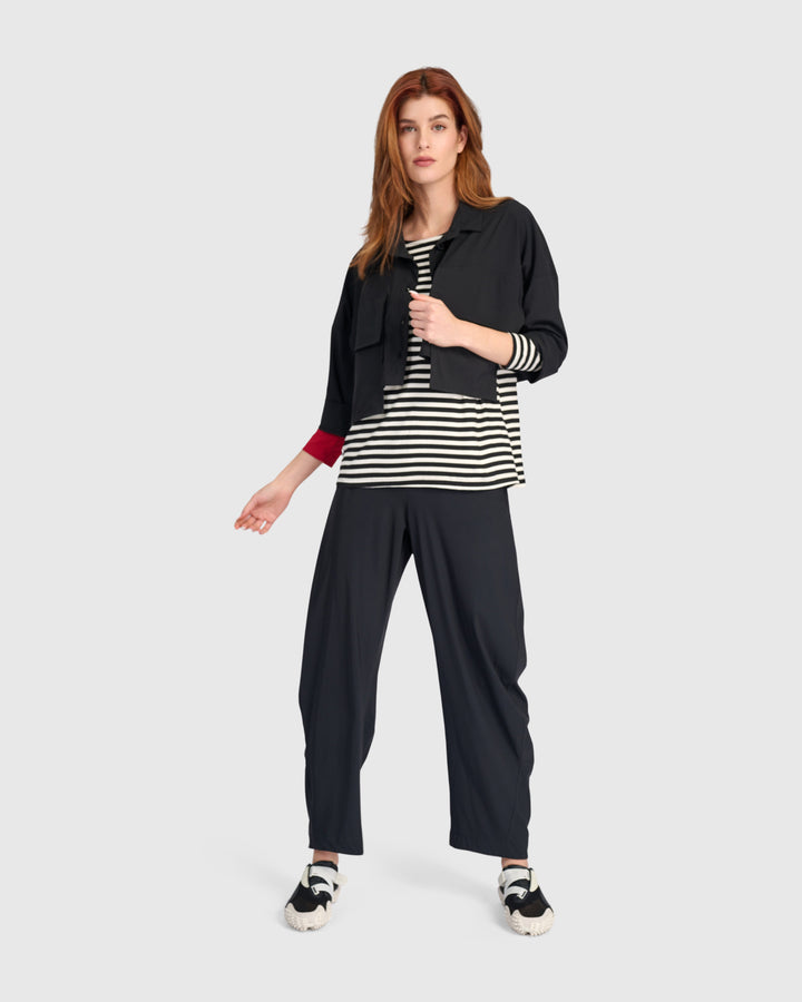 Tekbika Crop Utility Topper, Black