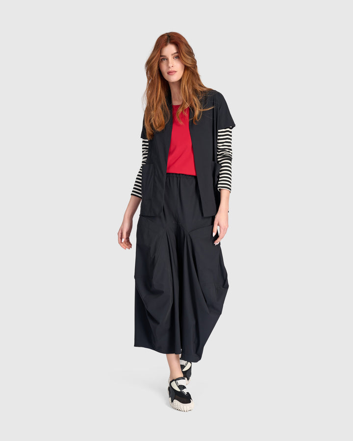 Tekbika Layered Sleeves Jacket, Black/Stripes