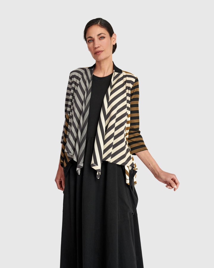 Urban Crosscourt Draped Cardigan, Stripes