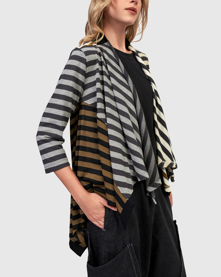 Urban Crosscourt Draped Cardigan, Stripes