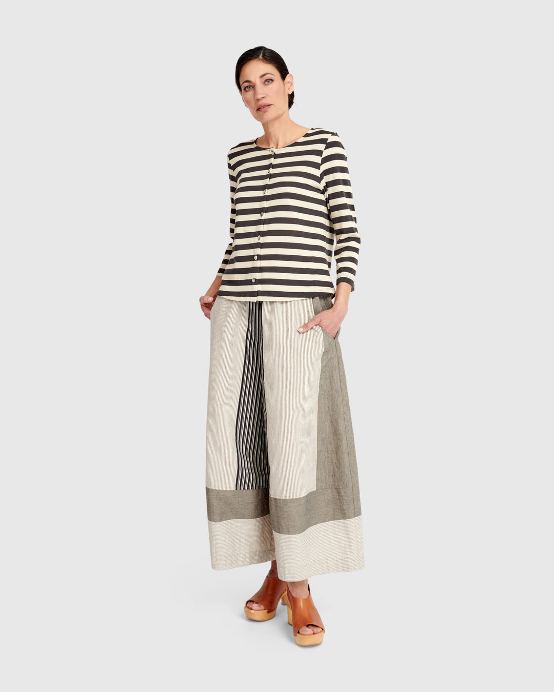 Urban Rally Stripes Cardi, Cream