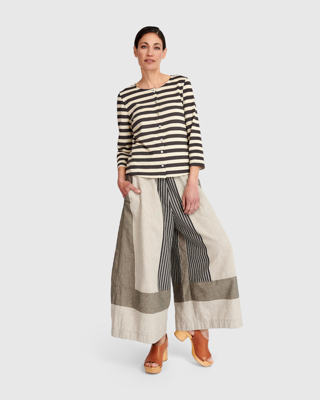 Urban Rally Stripes Cardi, Cream