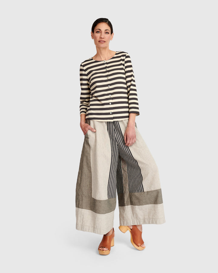 Urban Rally Stripes Cardi, Cream