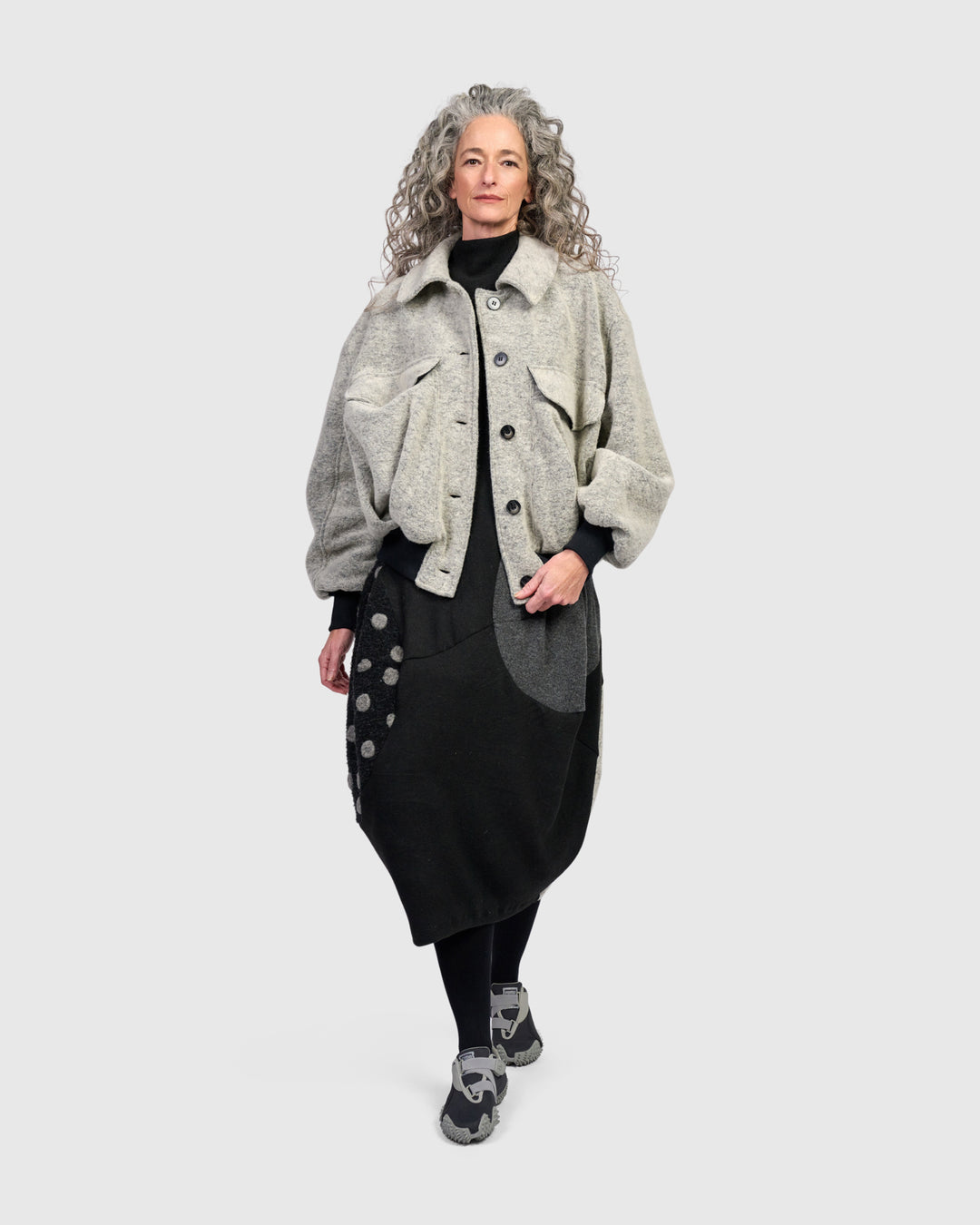 Urban Brushed Varsity Jacket, Cloud Grey