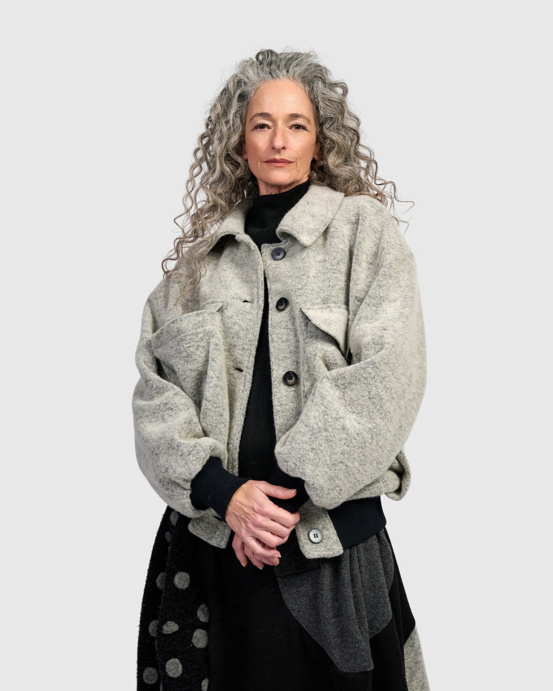 Urban Brushed Varsity Jacket, Cloud Grey