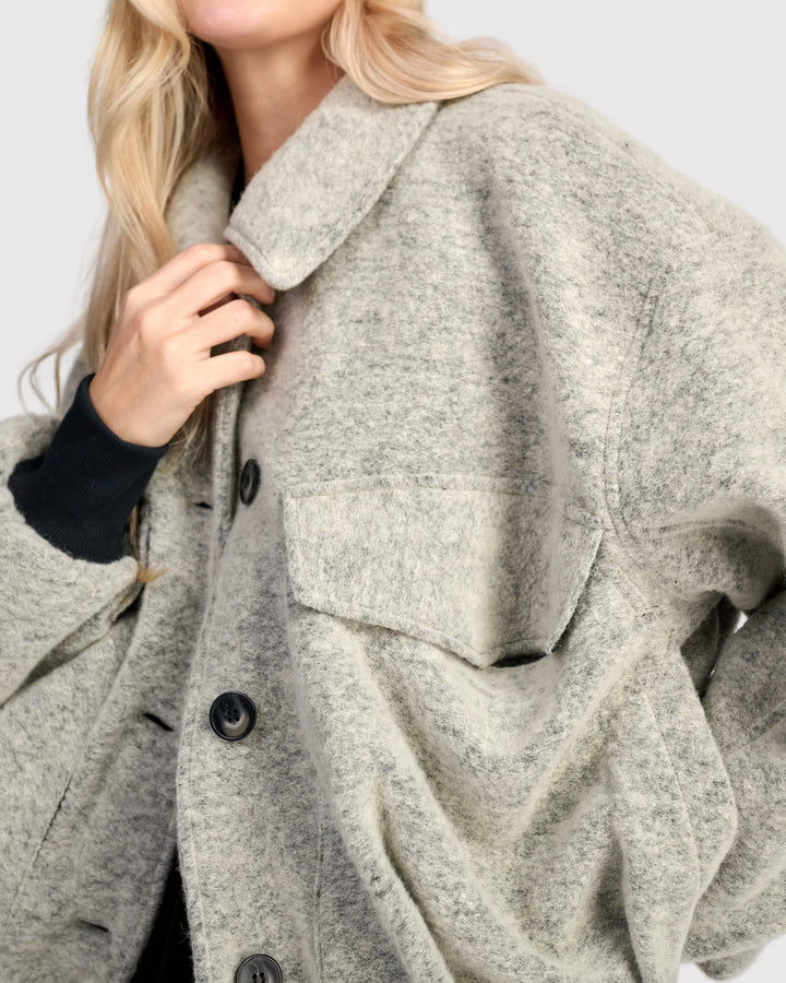 Urban Brushed Varsity Jacket, Cloud Grey
