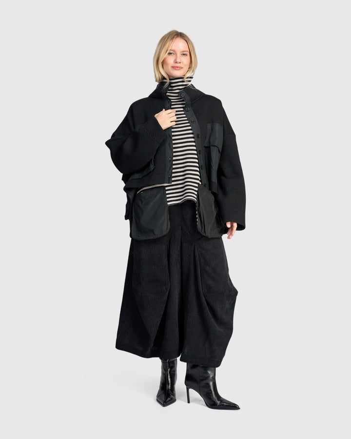 Urban Vik Pockets Turtleneck, Black/Cloud Stripe