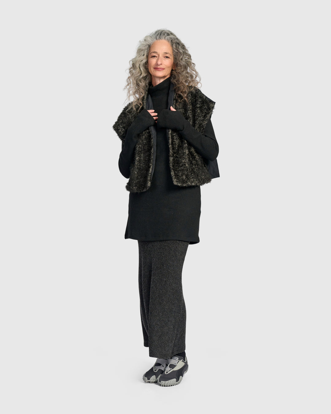 Urban Plush Turtleneck Tunic, Charcoal