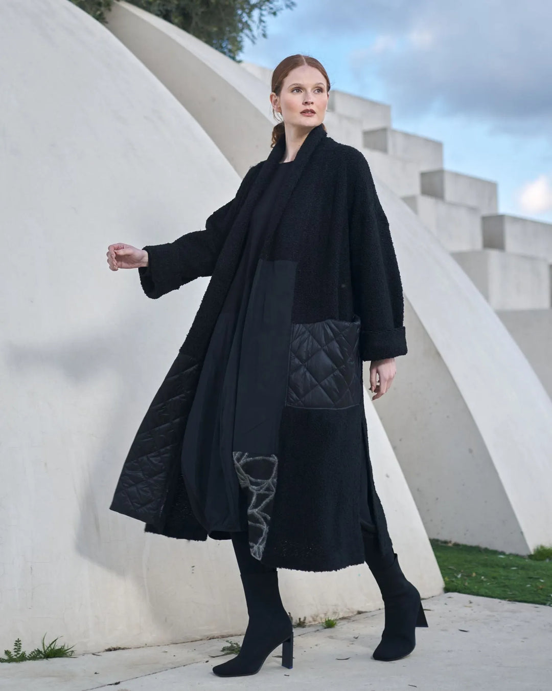 Puffer Jacket Black Dress Sweater Jacket Urban Secrets Sweater