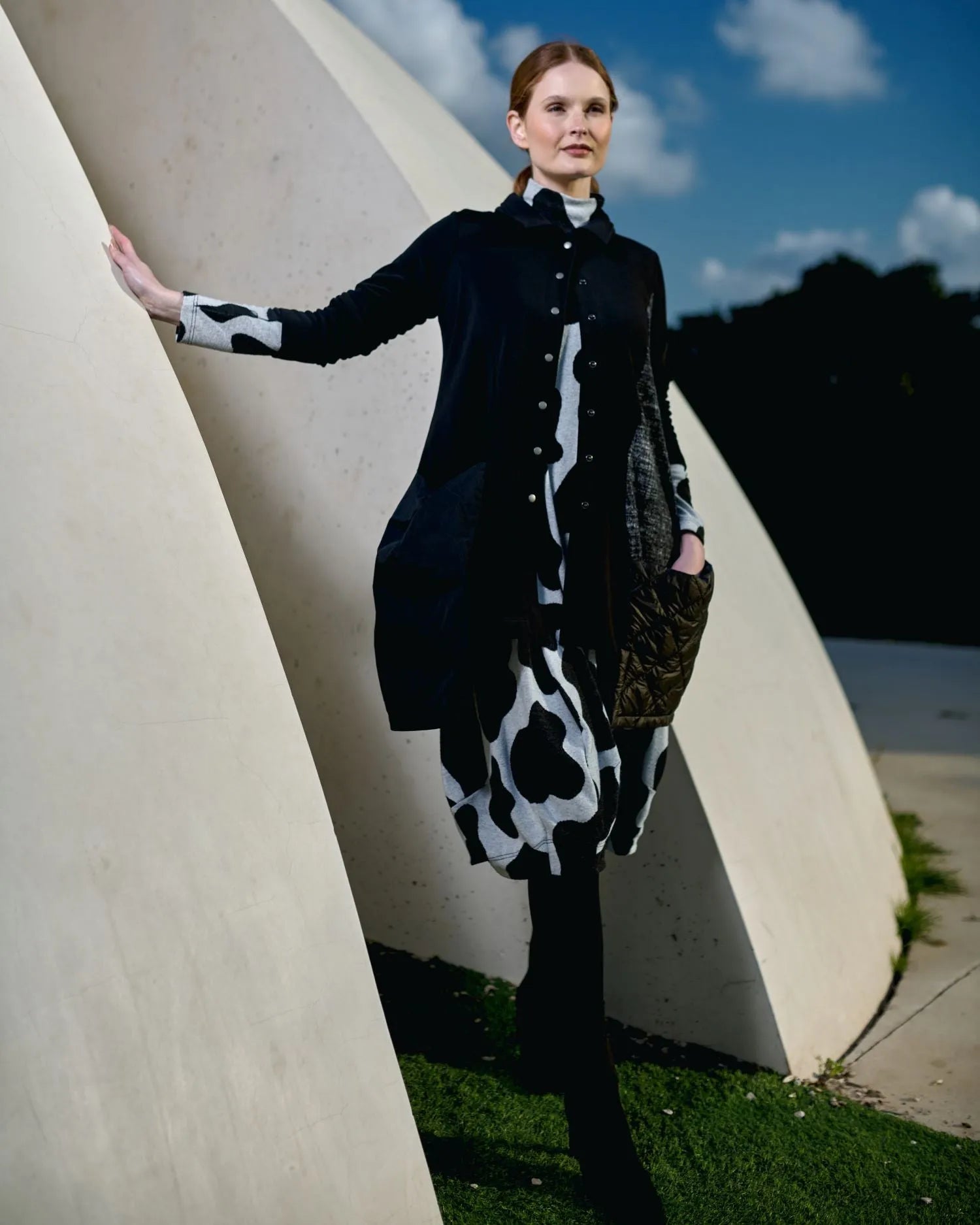 Urban Drea Turtleneck Dress, Clouds – Alembika U.S.