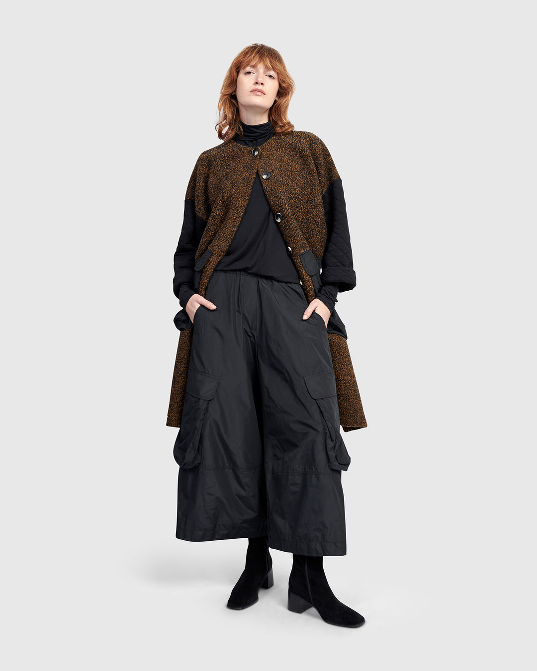 Urban Wide Cargo Pants, Black