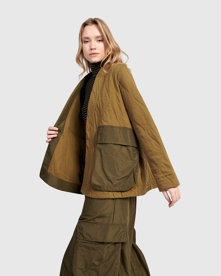 Urban Parcel Quilted Jacket, Khaki