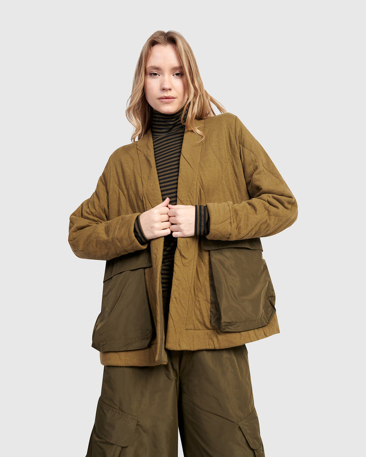 Urban Parcel Quilted Jacket, Khaki