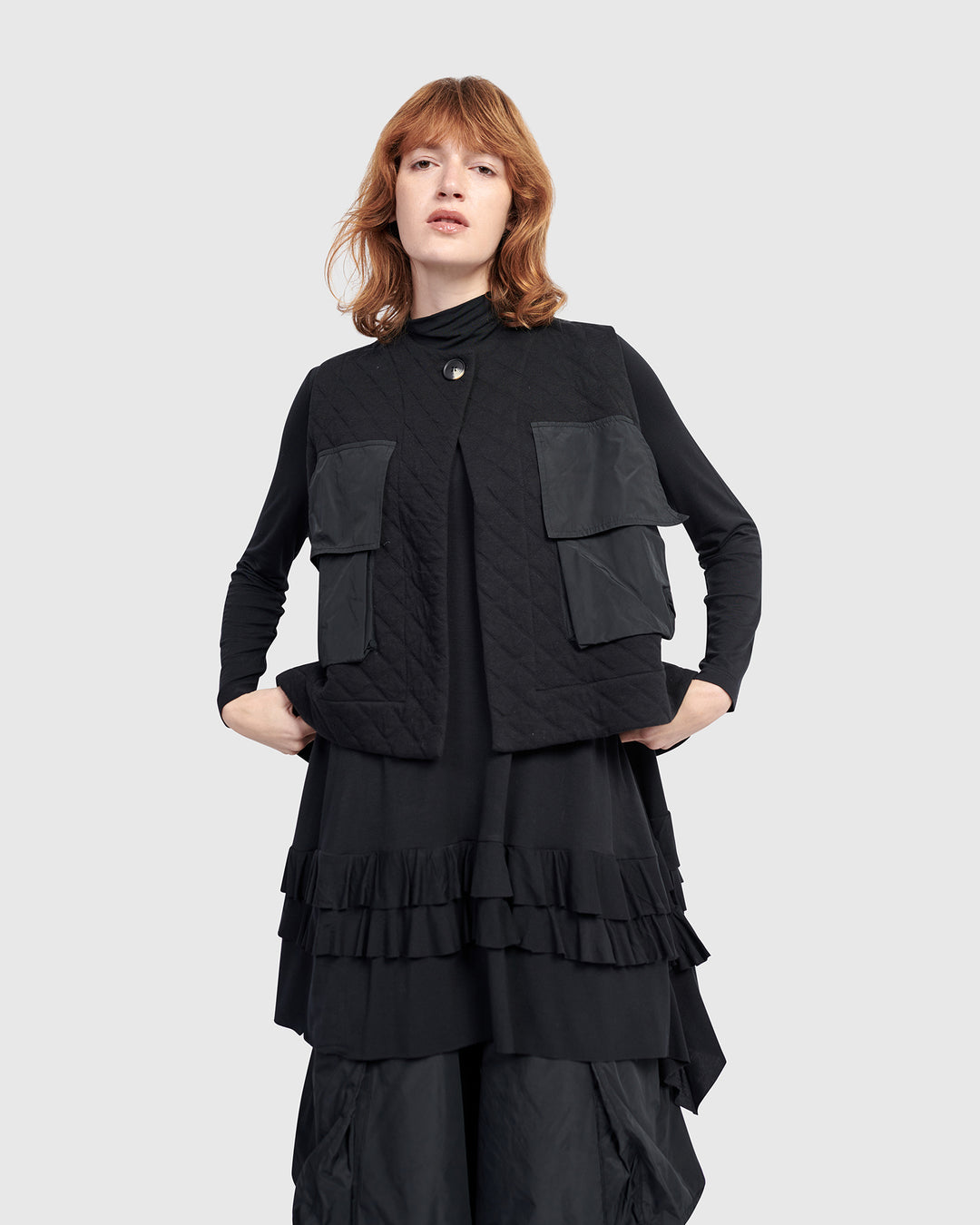 Urban Softie Ruffle Tunic, Black